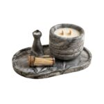 Coffret Bougie Luxe en Marbre — Éteignoir & Allumettes inclus - Gris