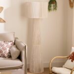Lampadaire Conique en Fibres Naturelles Tressées