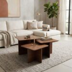 Ensemble 3 Tables Géométriques en Bois