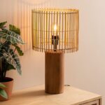 Lampe à Poser Ethnique Chic « Davys » en Bois et Bambou