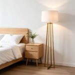 Lampadaire Minimaliste en Fer à Quatre Pieds - Marron