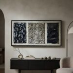 Tableau Triptyque Mural – Décoration Texturée en Relief et Cadre Noir