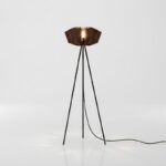 Lampadaire Trépied Oriental Straw – Métal Noir