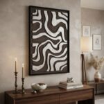 Tableau Mural Texturé aux Motifs Abstraits - 80x160cm