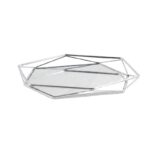 Plateau Miroir Géométrique Argenté – Élégance Moderne