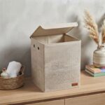 Boîte de Rangement en Tissu avec Couvercle
